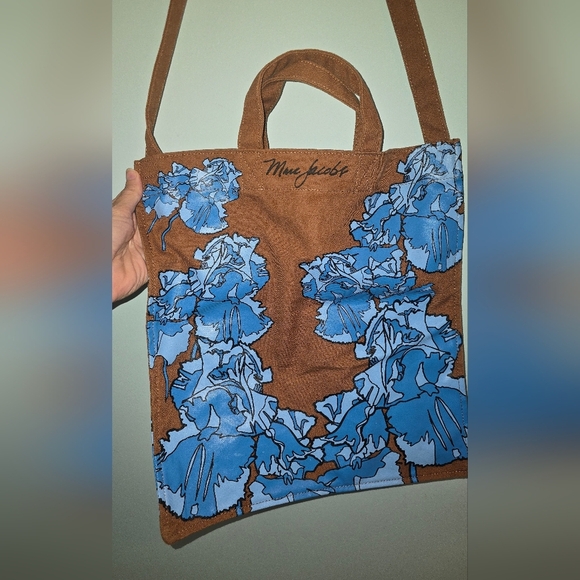 Marc Jacobs Handbags - Marc Jacobs Brown Tote with Blue Floral Design